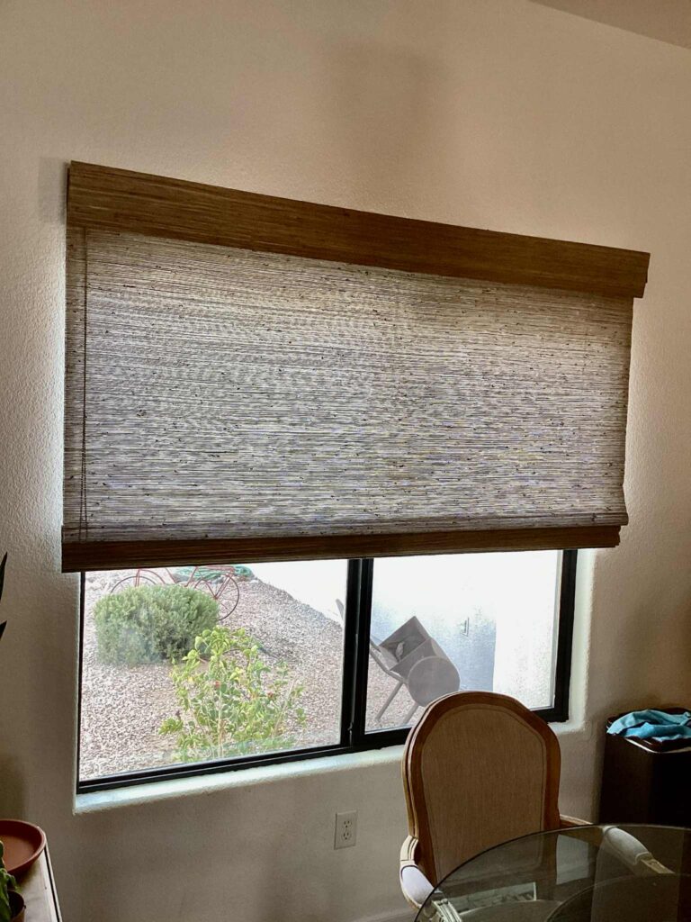 Customizable woven wood shades: choose corded, cordless, or motorized lift options for tailored functionality.